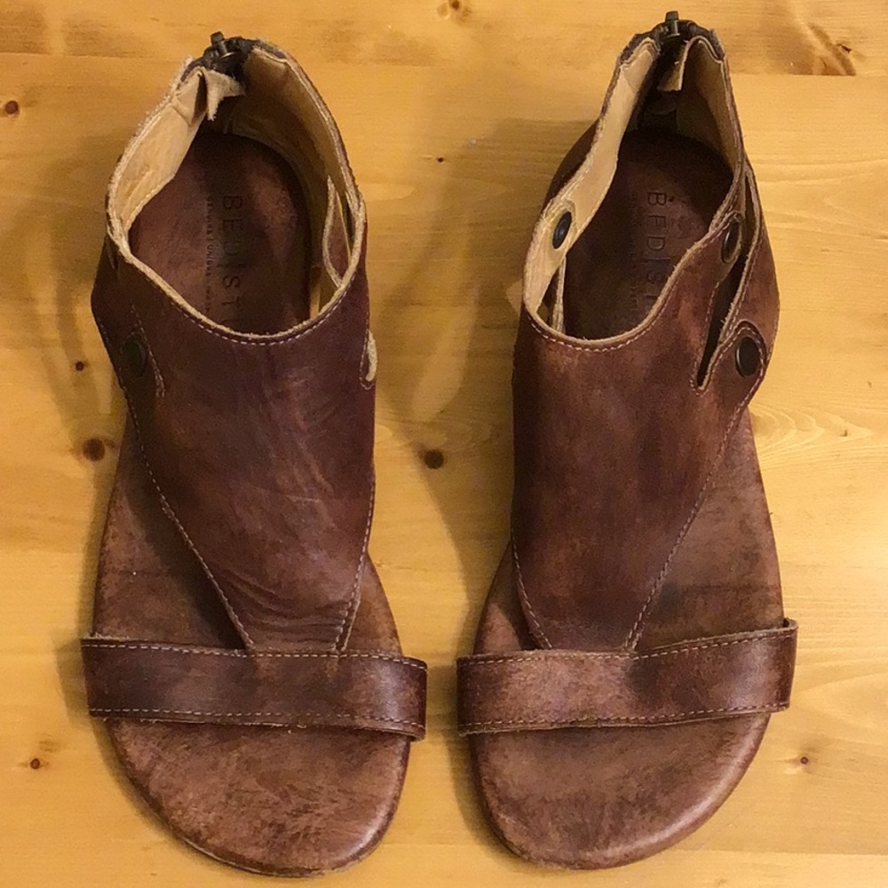 Bed Stu Soto Leather Sandal Rustic Brown Size 9
